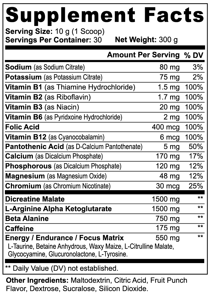 Wisegirl Pre-Workout Powder (Fruit Punch)